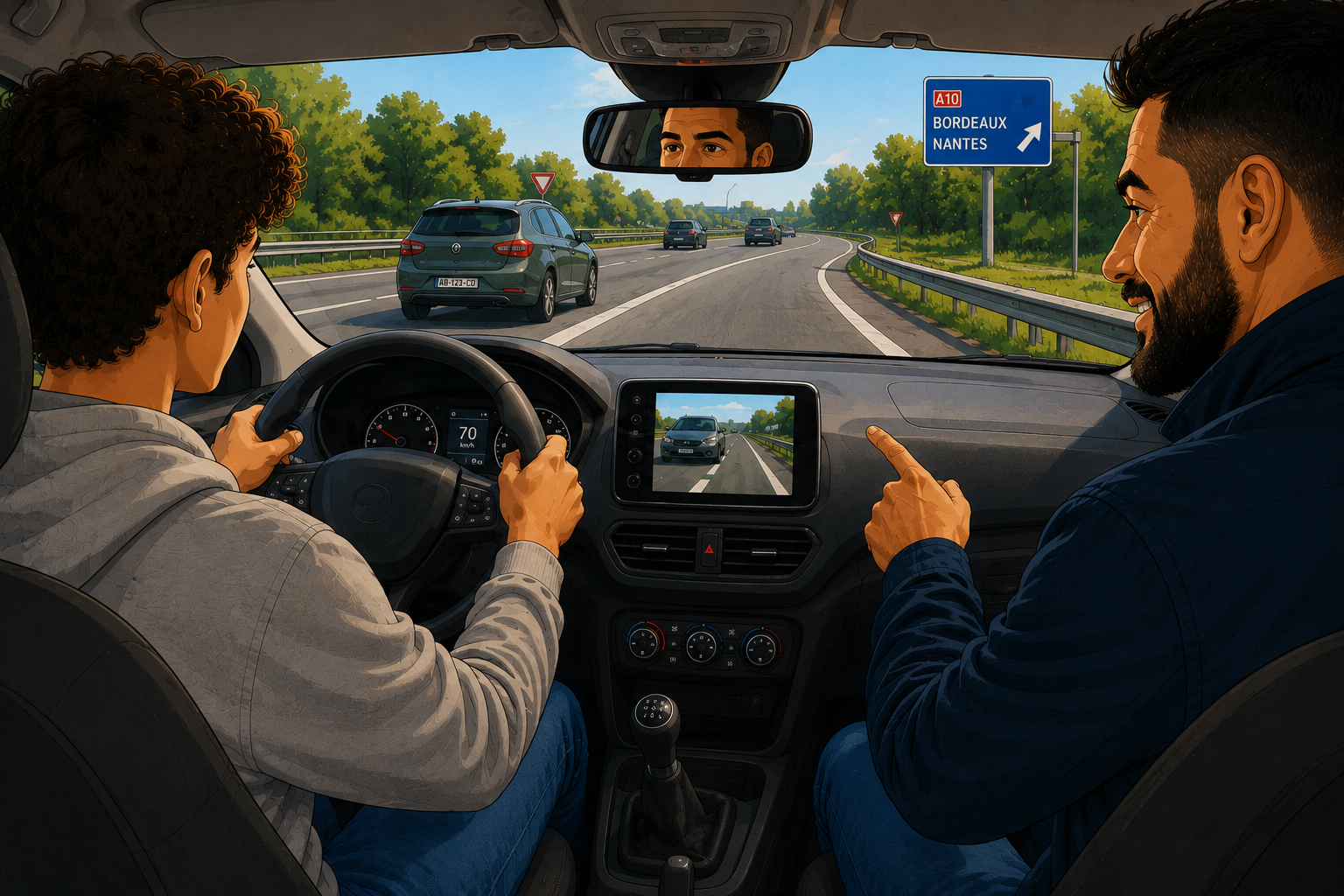 Bretelle d’accès vers l’autoroute A10 direction Bordeaux et Nantes, insertion dans la circulation